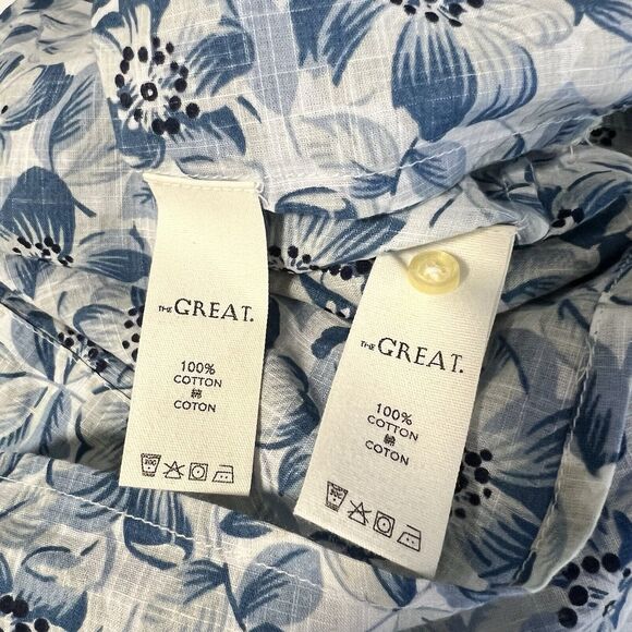 The Great. SET Sz 0 / XS Light Sky Pressed Floral The Knoll Skirt & Wren Top - Picture 16 of 16